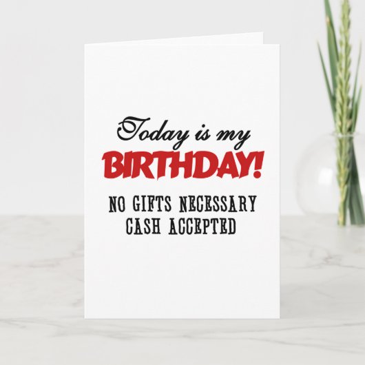 Birthday Cash geaccepteerd Kaart (Voorkant)