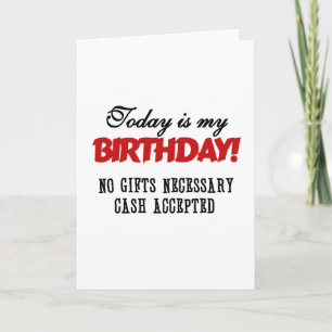 Birthday Cash geaccepteerd Kaart