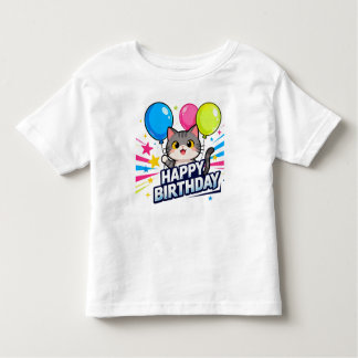 Birthday Cat Balloons – Cute Kawaii Happy Birthday Kinder Shirts