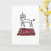 Birthday Cat Card Kaart (Gele Bloem)