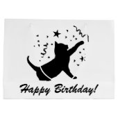 Birthday Cat  Gift Bag Groot Cadeauzakje (Achterkant)