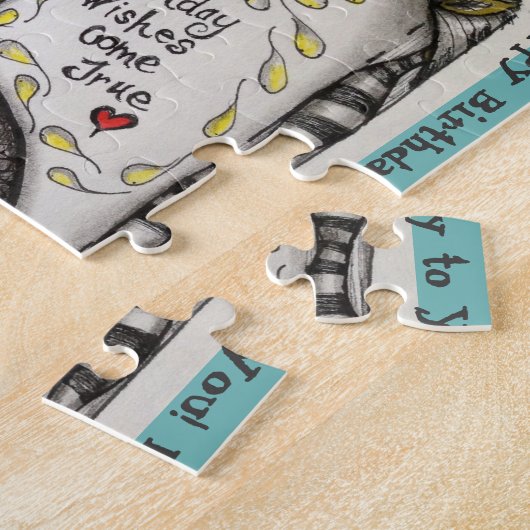 "Birthday Cat" Jigzaag 8x10" 110pc OF 11x14" 252pc Legpuzzel (Zijkant)