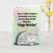 Birthday cat kaart (Gele Bloem)