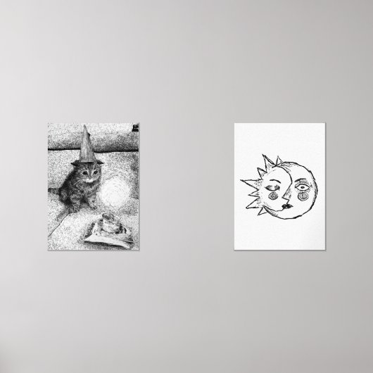 Birthday Cat & Sun and Moon Muurkunst Sets (Voorkant)