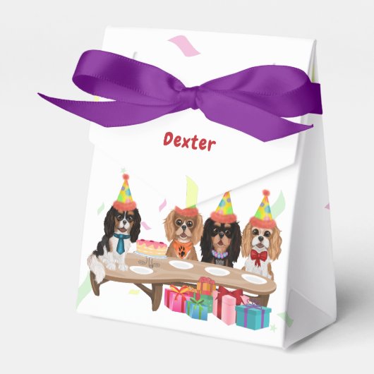 Birthday Cavalier King Charles Spaniel   Bedankdoosjes (Voorkant Zijde)