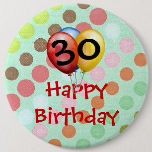 Birthday Celebration "30" Button Sjabloon