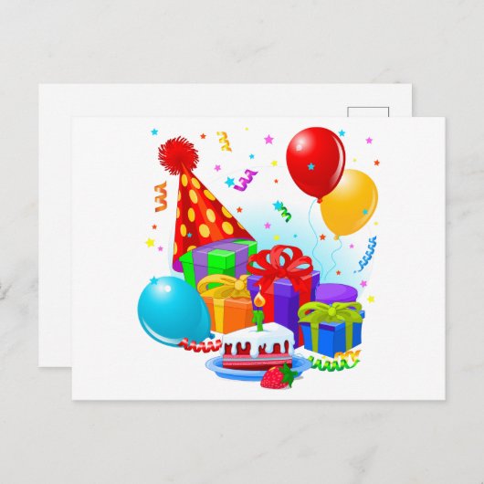 Birthday Celebration Briefkaart (Voorkant / Achterkant)