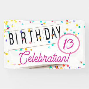 Birthday Celebration Fun Confetti Pink Text Spandoek