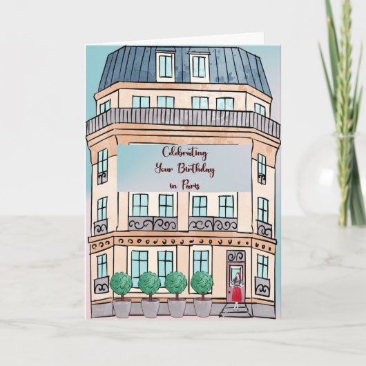 Birthday Celebration in Paris Frankrijk Bedankkaart (Voorkant)
