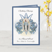 Birthday Celebration Maagd Mary Elegant Religieuze Kaart (Gele Bloem)