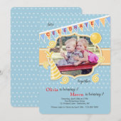 Birthday Celebration Photo Lijst Invitation Kaart (Voorkant / Achterkant)