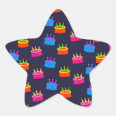 Birthday Celebration Ster Sticker (Voorkant)