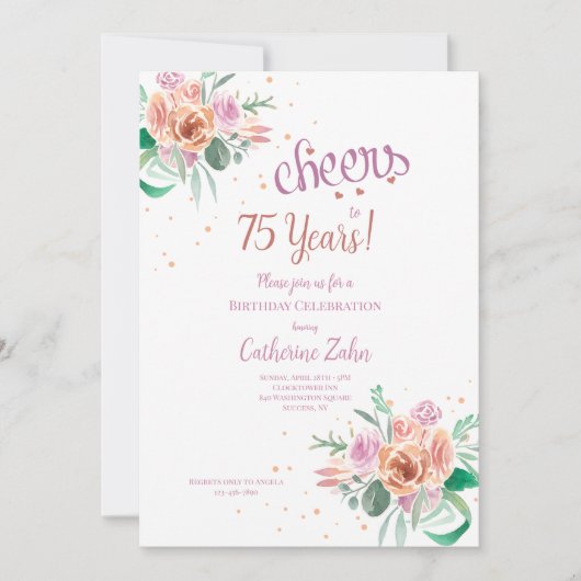 Birthday Cheers Invitation Kaart (Voorkant)