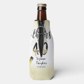 'Birthday CHEERS' NAAR # YEARS Black Gold Script Flesjeskoeler (Fles Achterkant)