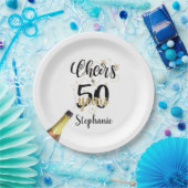 'Birthday CHEERS' NAAR # YEARS Black Gold Script Papieren Bordje (Feest)