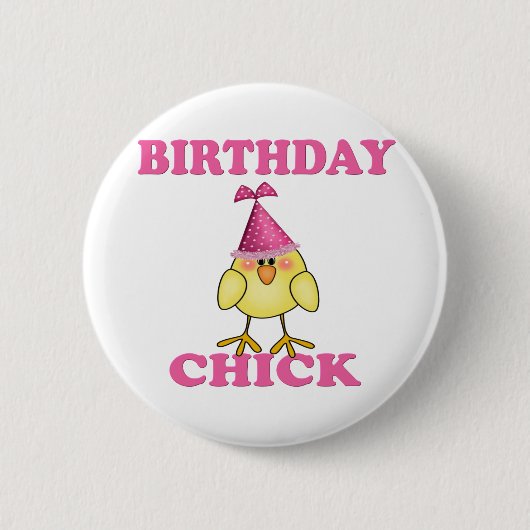 Birthday chick ronde button 5,7 cm (Voorkant)