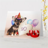 Birthday Chihuahua dog Kaart (Gele Bloem)