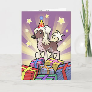 Birthday Chinese Crested (haarloos) Kaart