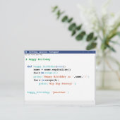 Birthday Coder Format Notitieblok Computer Program Briefkaart (Staand voorkant)