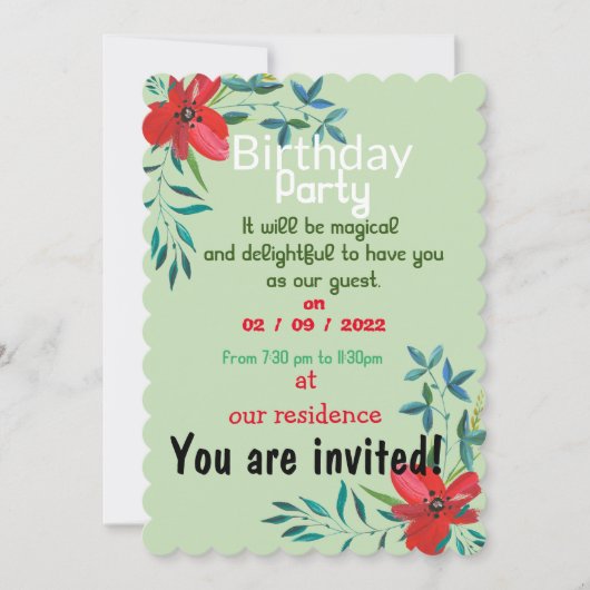 Birthday colors invitation (Devant)