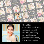 Birthday Confetti Aangepaste naam Foto Collage Bla Cadeaupapier