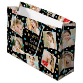 Birthday Confetti Aangepaste naam Foto Collage Bla Groot Cadeauzakje (Voorkant Gekanteld)