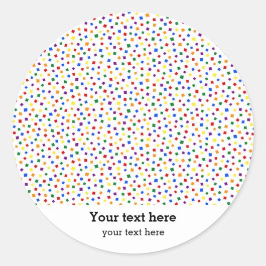 Birthday confetti rainbow ronde sticker (Voorkant)