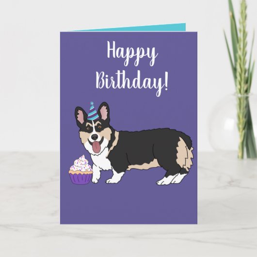 Birthday Corgi Feestdagen Kaart (Voorkant)