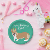 Birthday Corgi Papieren Bordje (Feest)