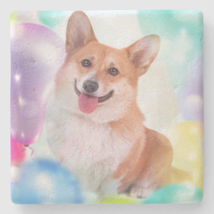 Birthday Corgi Stenen Onderzetter