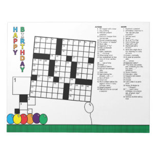 Birthday Crossword Puzzle (48 clusters) Notitieblok