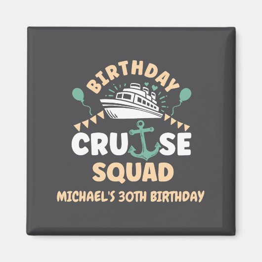 Birthday Cruise Squad  Magneet (Voorkant)
