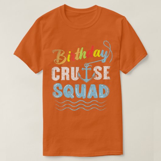 Birthday Cruise Squad T-shirt (Design voorkant)