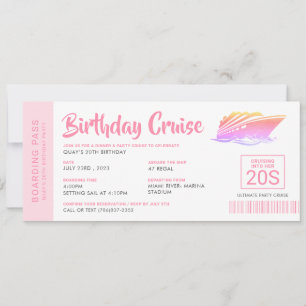 Birthday Cruise ticket instapkaart Kaart