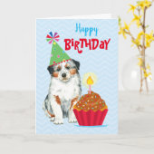 Birthday Cupcake Aussie Kaart (Gele Bloem)
