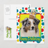 Birthday Cupcake - Australian Shepherd Briefkaart (Voorkant / Achterkant)