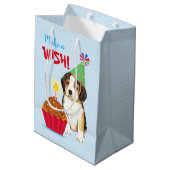 Birthday Cupcake Beagle Medium Cadeauzakje (Achterkant Gekanteld)