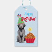Birthday Cupcake Bedlington Terrier Gift Labels Cadeaulabel (Voorkant)