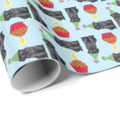 Birthday Cupcake Black Lab Cadeaupapier (Rol Hoek)