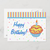 Birthday Cupcake Briefkaart (Voorkant / Achterkant)