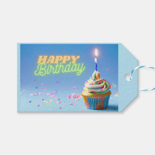Birthday Cupcake Cadeaulabel