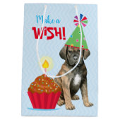 Birthday Cupcake Cane Corso Middelgrote Gift Bag Medium Cadeauzakje (Achterkant)