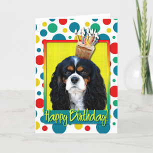 Birthday Cupcake - Cavalier - Tri-Color Kaart