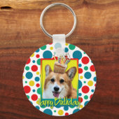 Birthday Cupcake - Corgi - Owen Sleutelhanger (Voorkant)