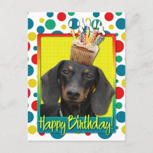 Birthday Cupcake - Dachshund - Winston Briefkaart