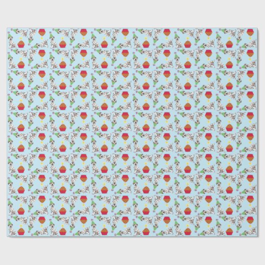 Birthday Cupcake Dalmatian Wrapping Paper Cadeaupapier (Vlak)