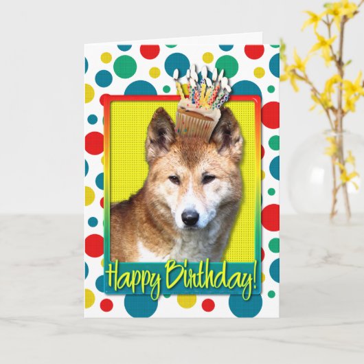 Birthday Cupcake - Dingo Kaart (Gele Bloem)