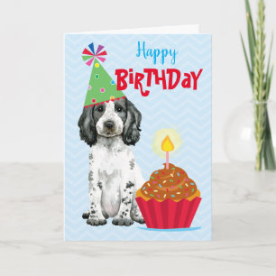 Birthday Cupcake English Cocker Spaniel Card Kaart