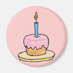 "Birthday Cupcake" Fridge Magnet Magneet