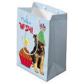 Birthday Cupcake German Shepherd Medium Gift Bag Medium Cadeauzakje (Achterkant Gekanteld)